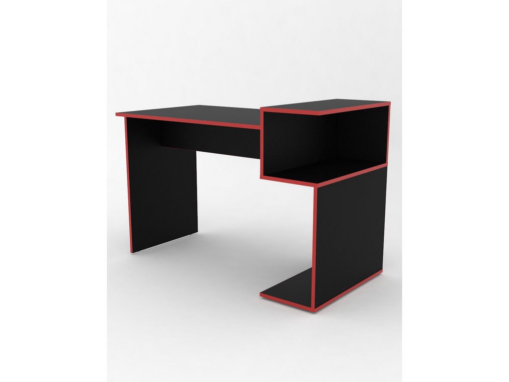 Mesa Escritorio Gamer Multiusos 136x73x60 cm Rojo con Negro